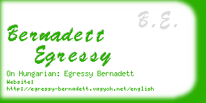 bernadett egressy business card